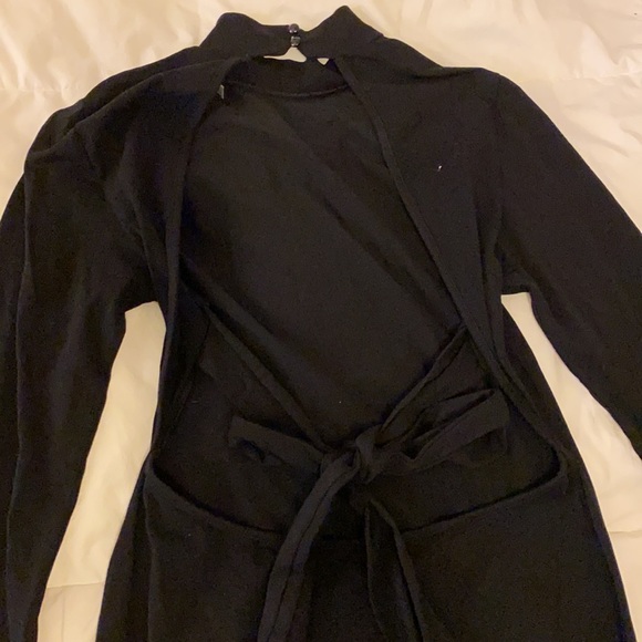 Black Backless Long Sleeve Mini Dress - Picture 5 of 7